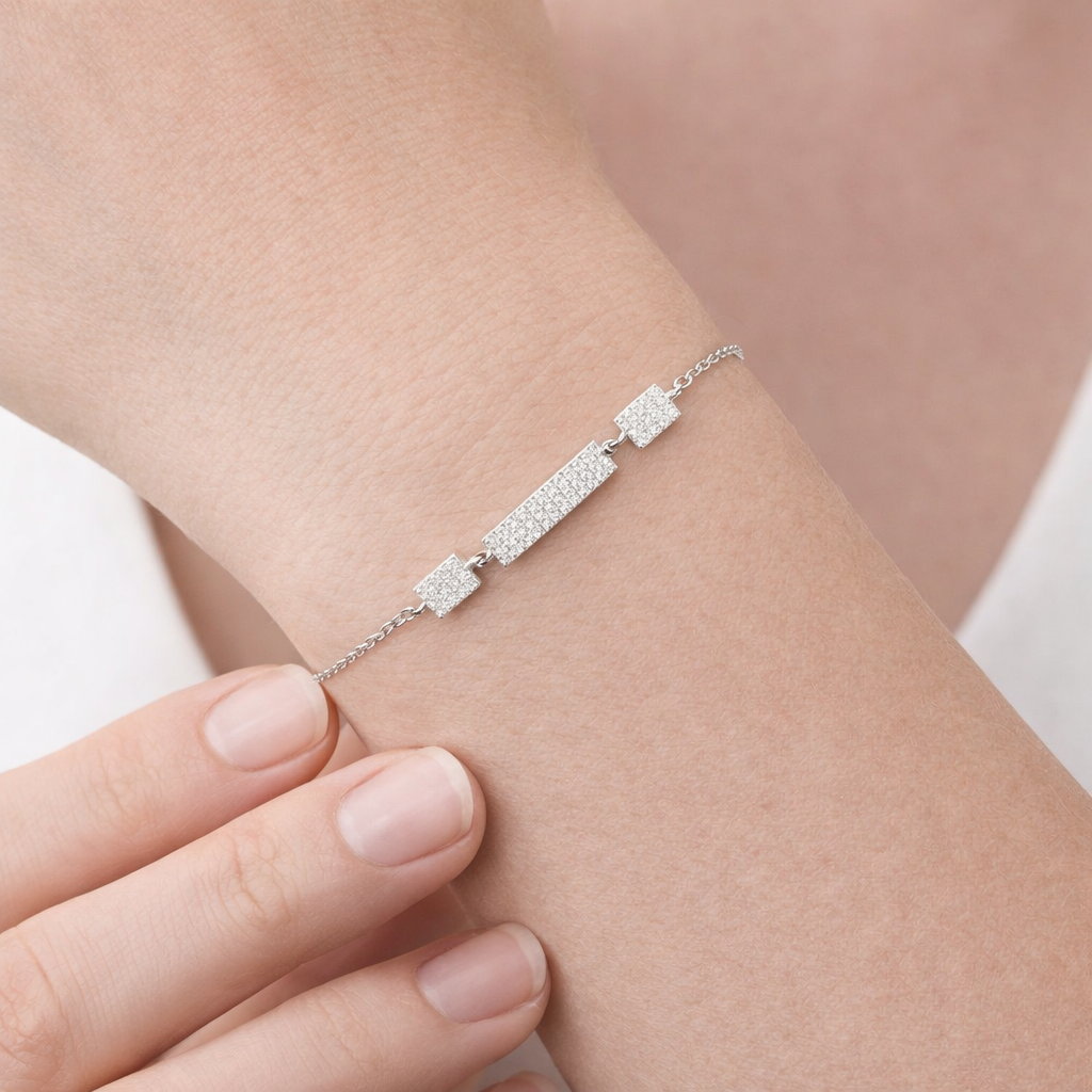 Diamond Bar Link Bracelet