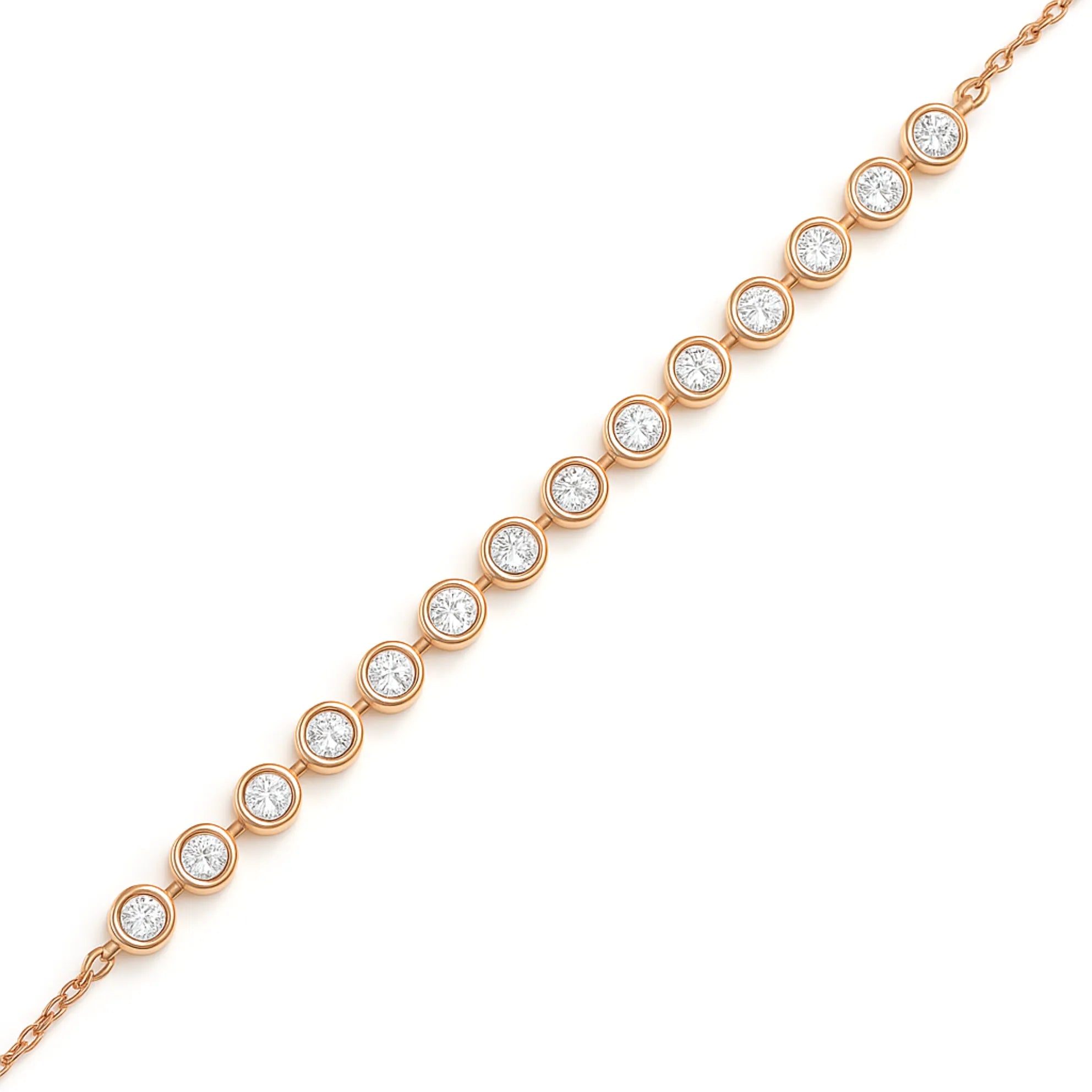 Silver BlushDot Rose Tone Bracelet