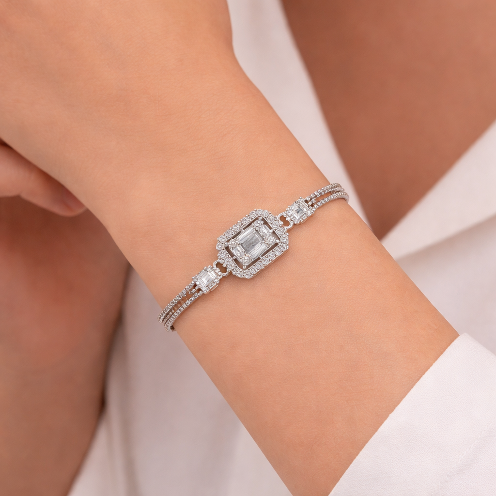 Regal Baguette Link Bracelet