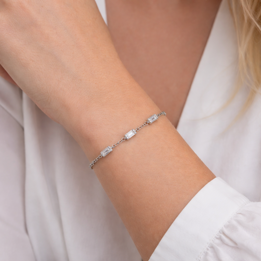 Silver DiamoQuad Bracelet