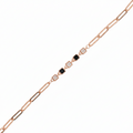 Silver Cubix Edge Rose Tone Bracelet
