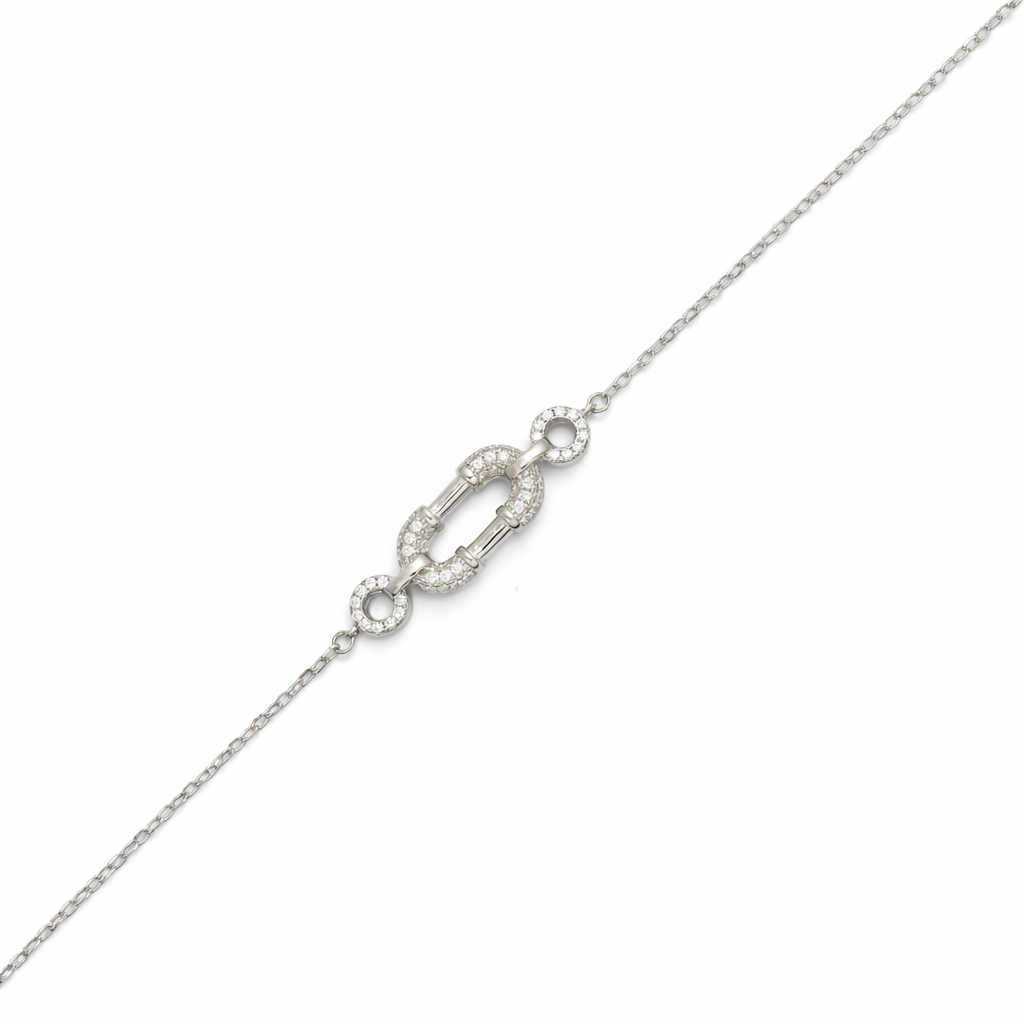 Interlinked Sparkle Silver Bracelet