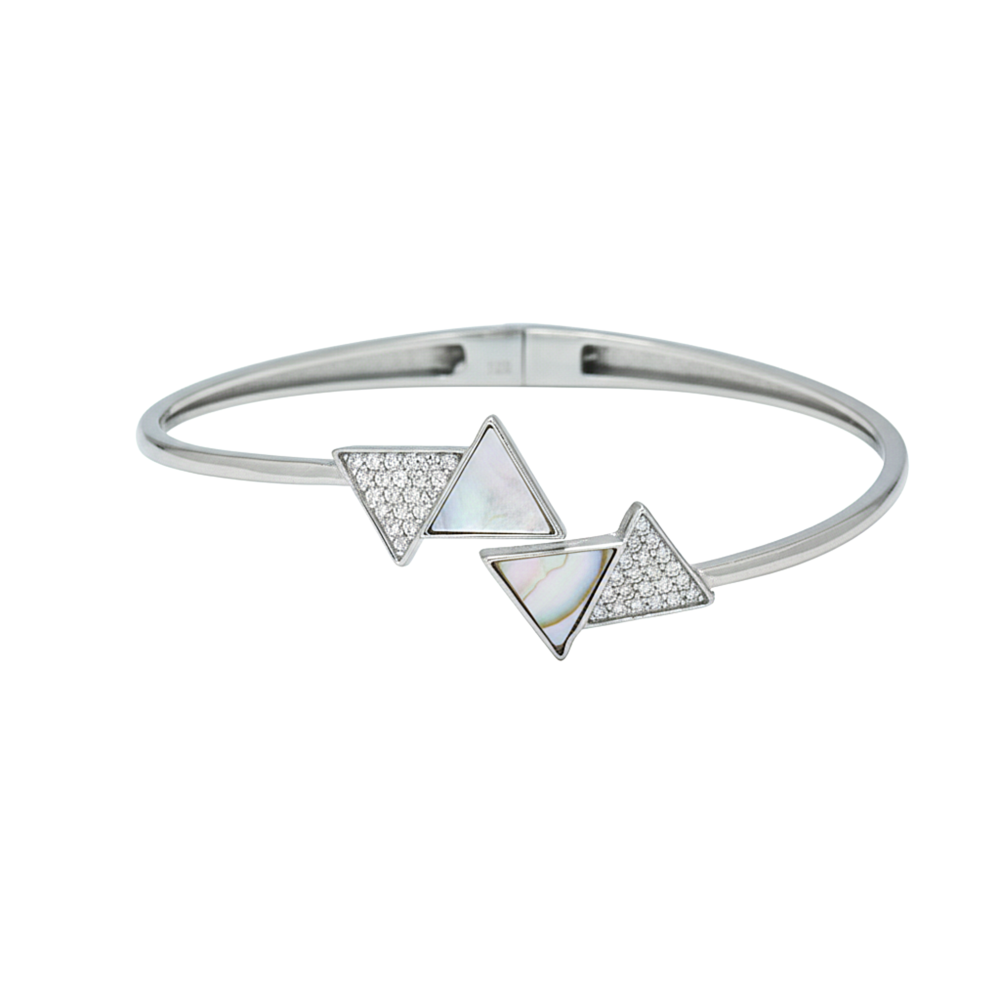 Silver TriAura Pearl Kada