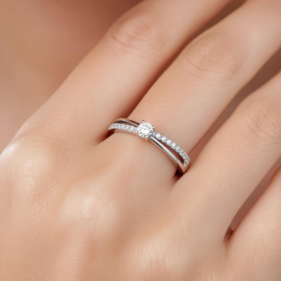 Celeste Solitaire Band Ring