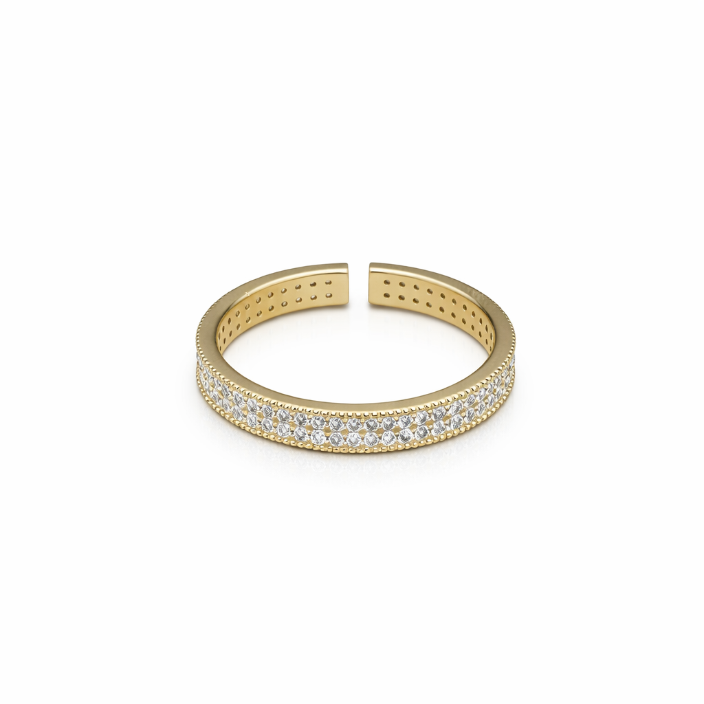 Golden Radiance Pavé Open Ring