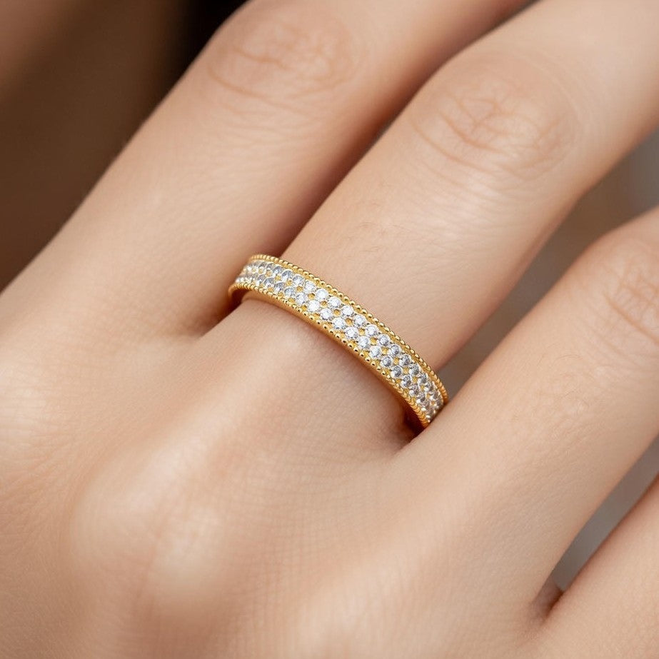 Golden Radiance Pavé Open Ring