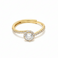 Silver Sunny Glow Solitaire Yellow Tone Ring