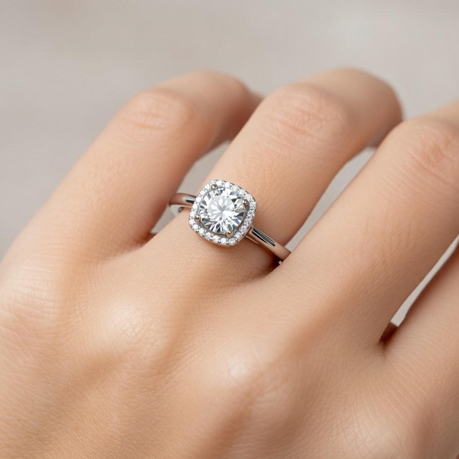 Halo Grace Solitaire Ring