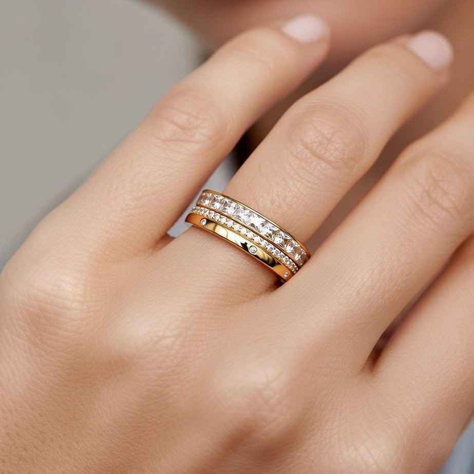 Aurielle Layered Spark Ring
