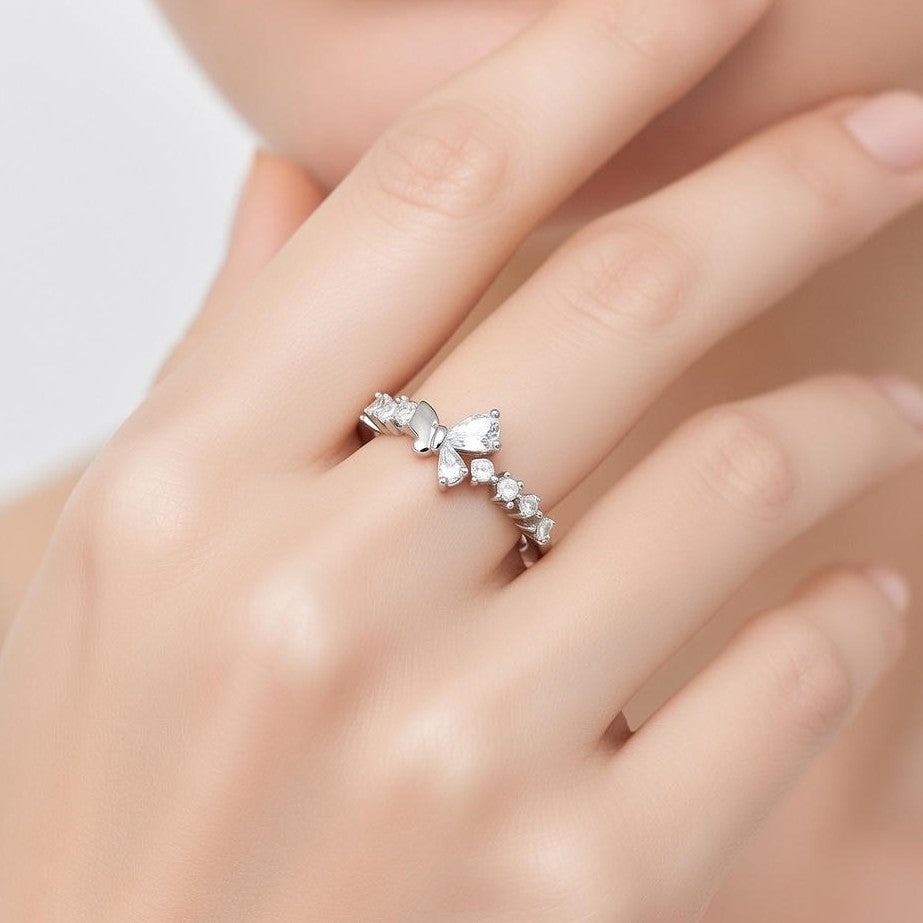 Silver Delicate Butterfly Ring