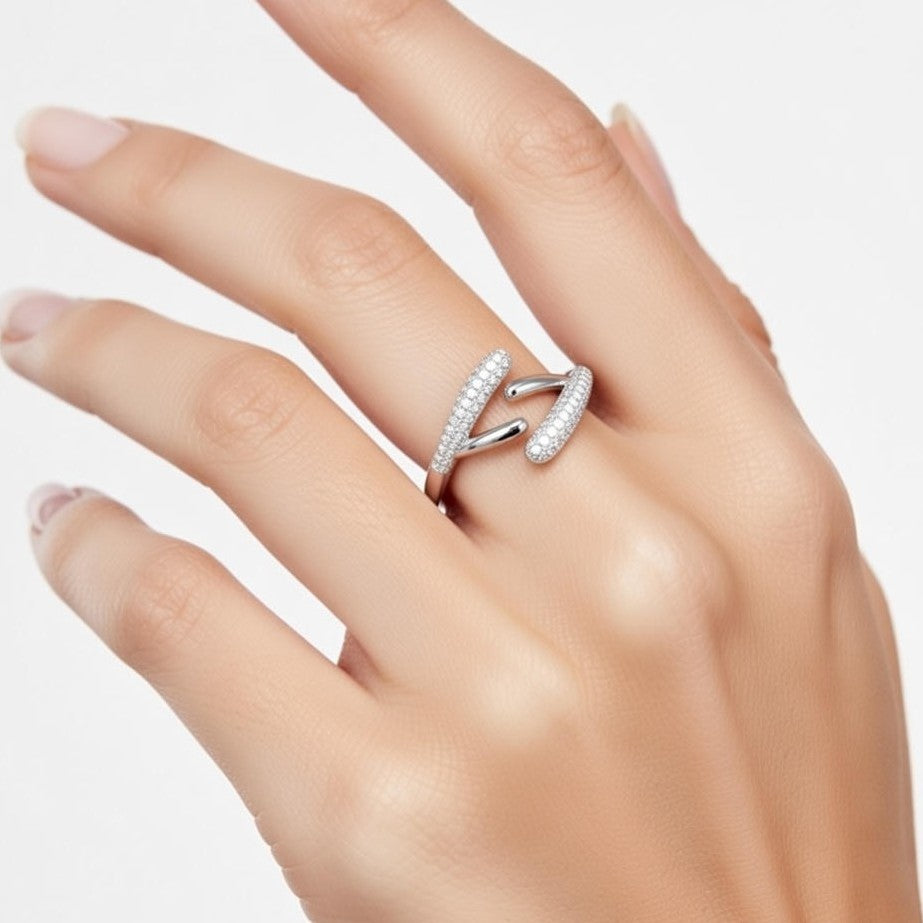 Silver EonCross Diamond Ring