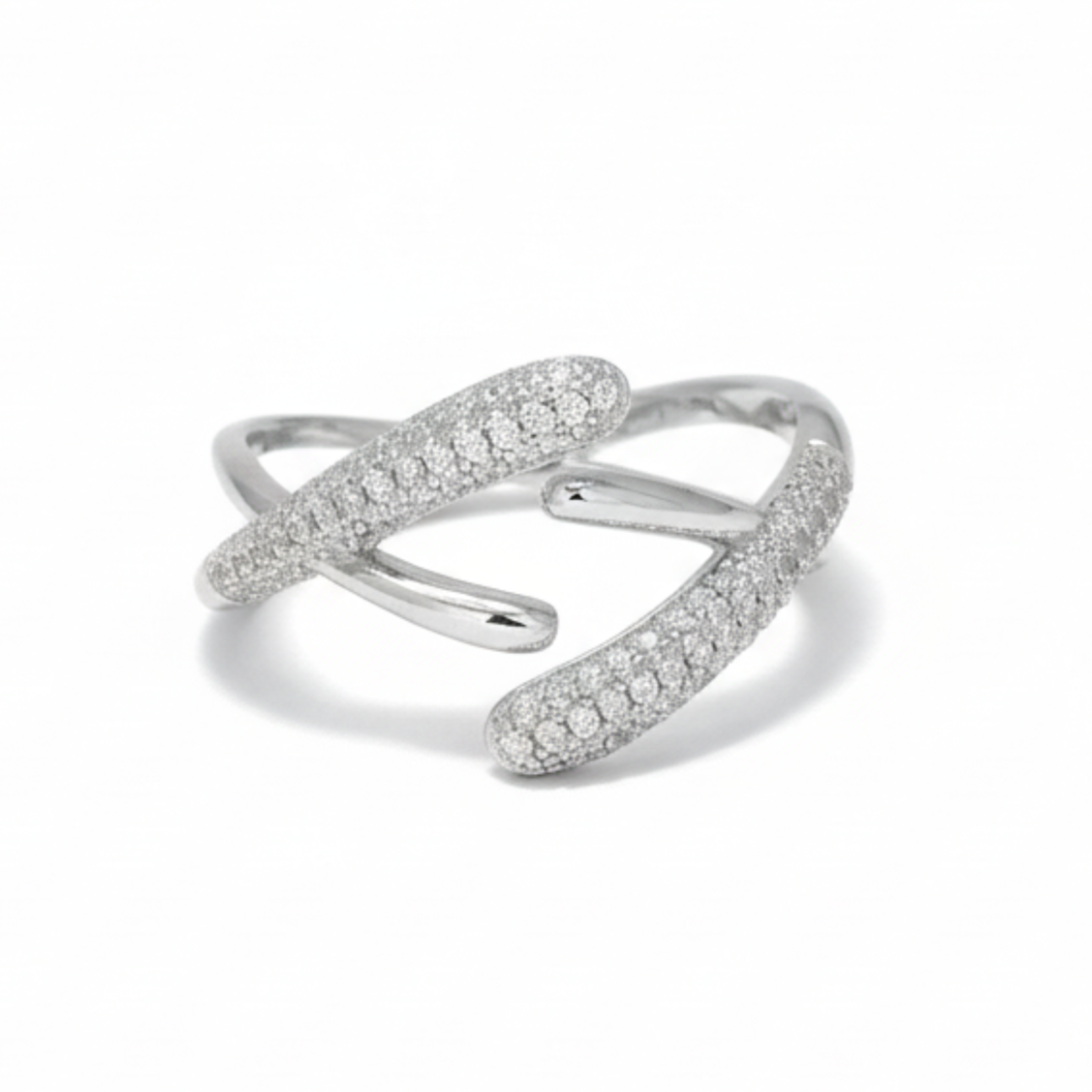Silver EonCross Diamond Ring