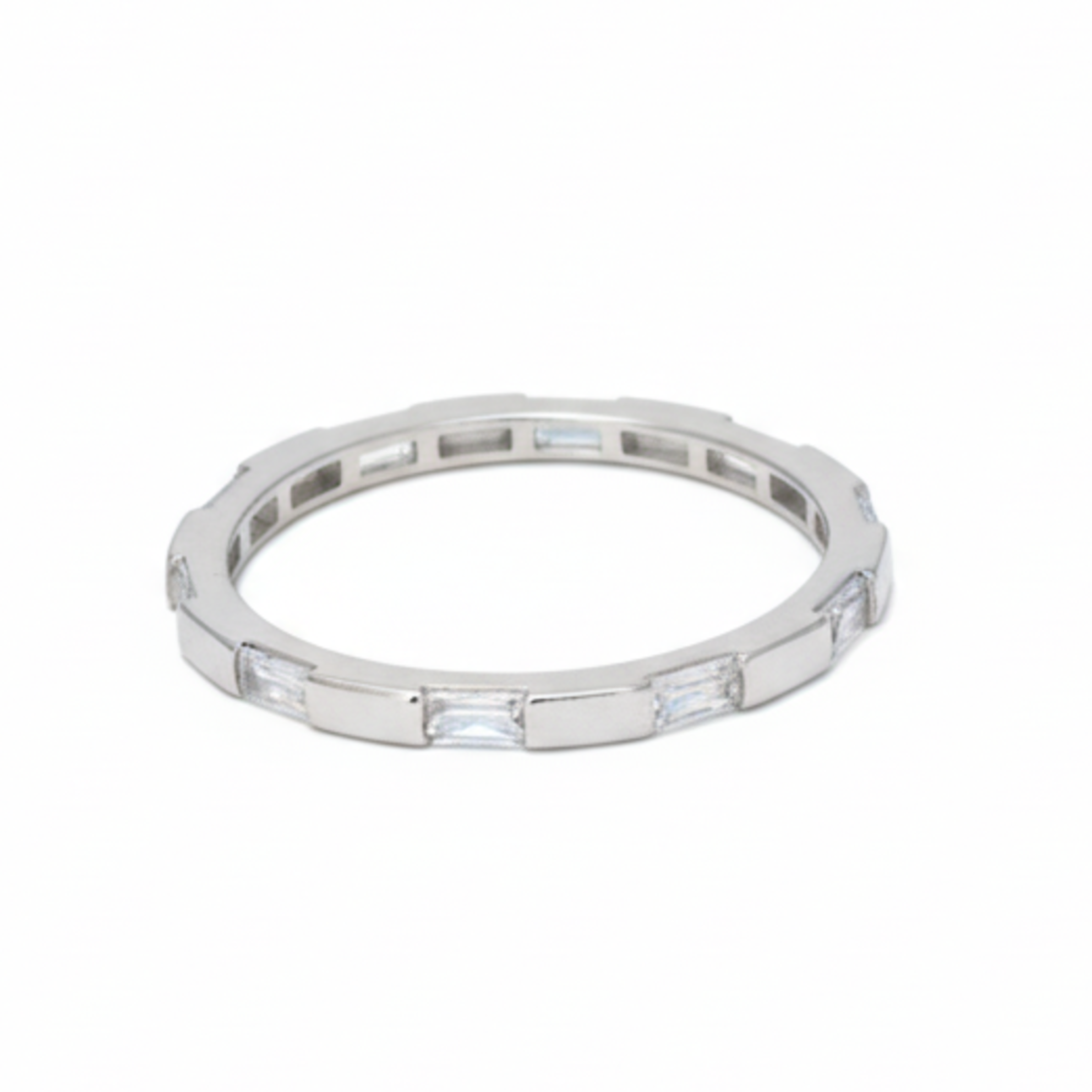 Silver Serena Spaced Diamond Ring