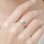 Silver Luna TwinGlow Pearl Ring