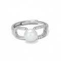 Silver Luna TwinGlow Pearl Ring