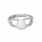 Silver Luna TwinGlow Pearl Ring