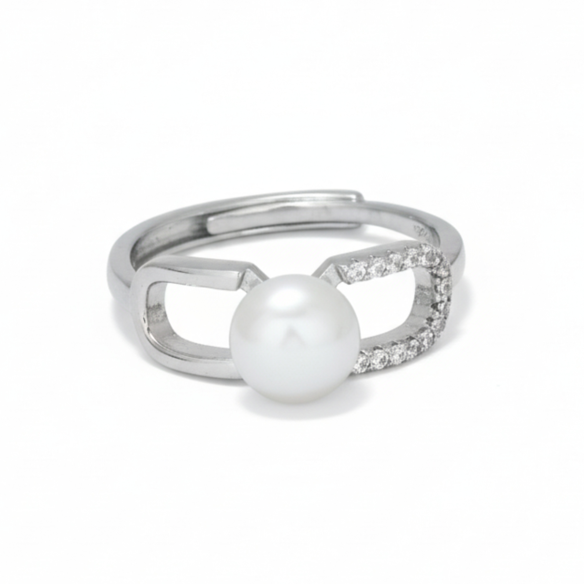Silver Luna TwinGlow Pearl Ring