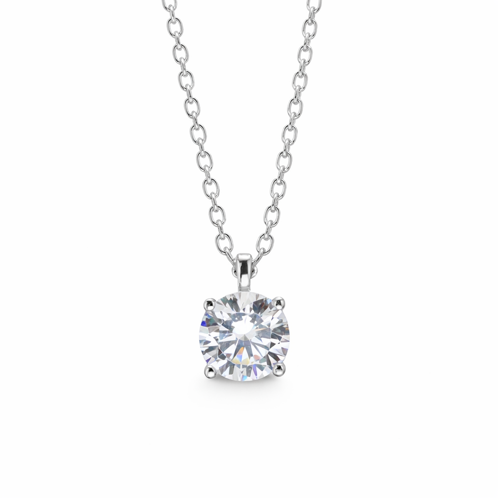 Silver Lumiera Solitaire Pendant