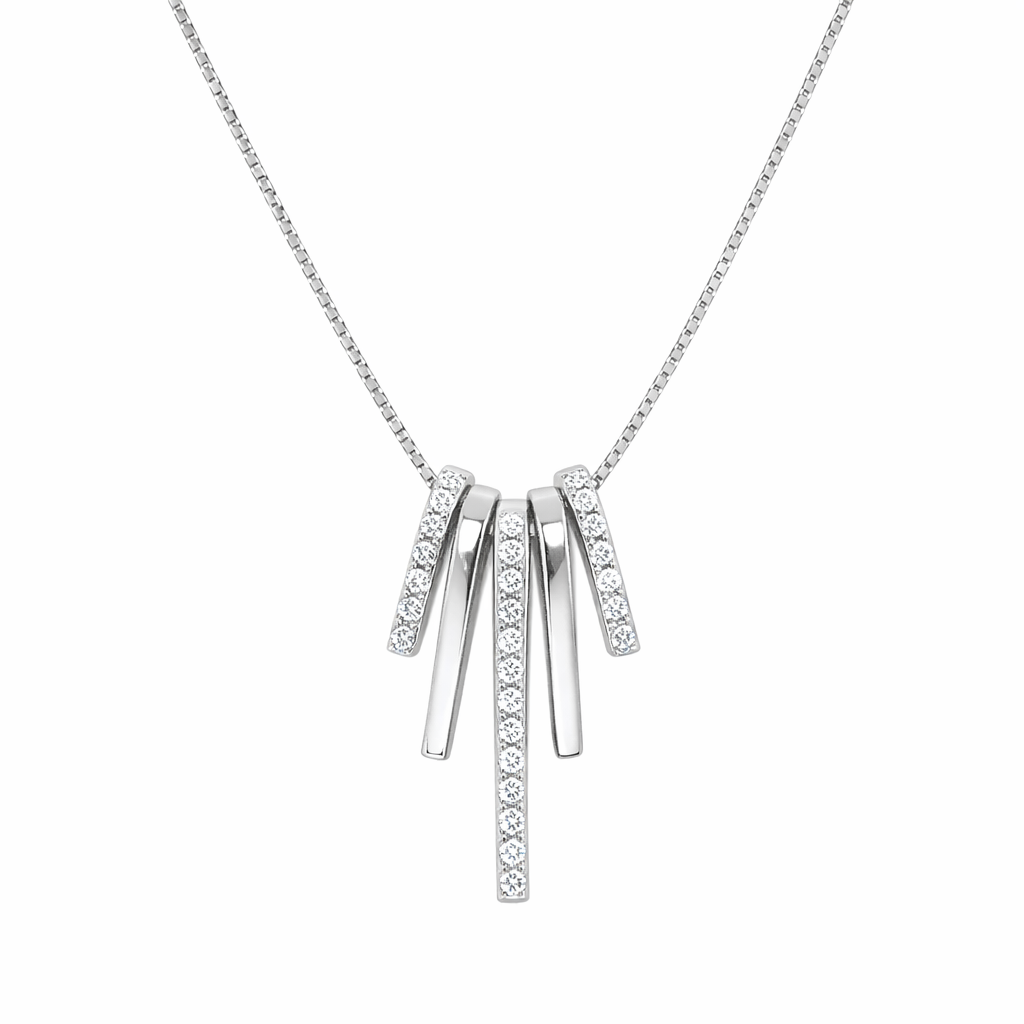 Rose Gold Cascade Sparkle Pendant