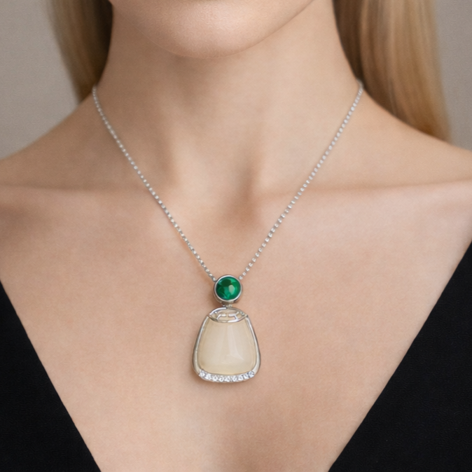Emerald Whisper Drop Pendant