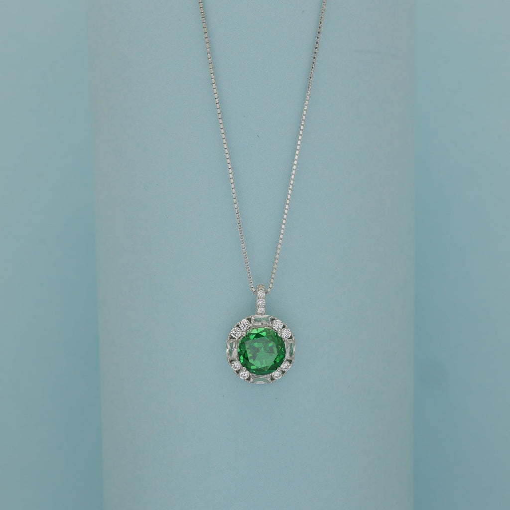 Emerald Aura Halo Pendant