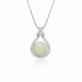 Serene Dewdrop Halo Pendant