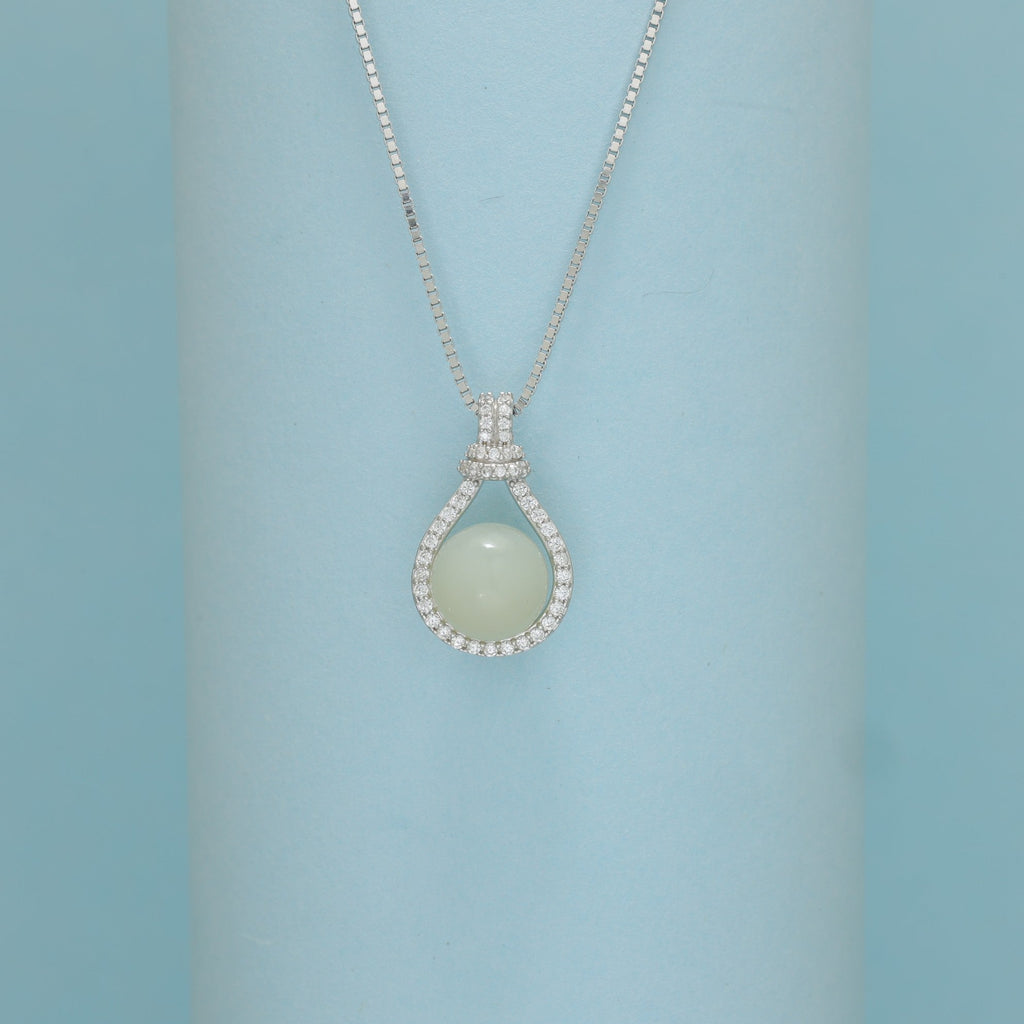 Serene Dewdrop Halo Pendant