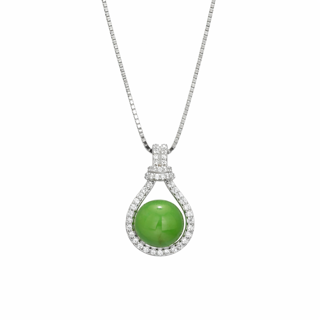Verdant Radiance Teardrop Pendant