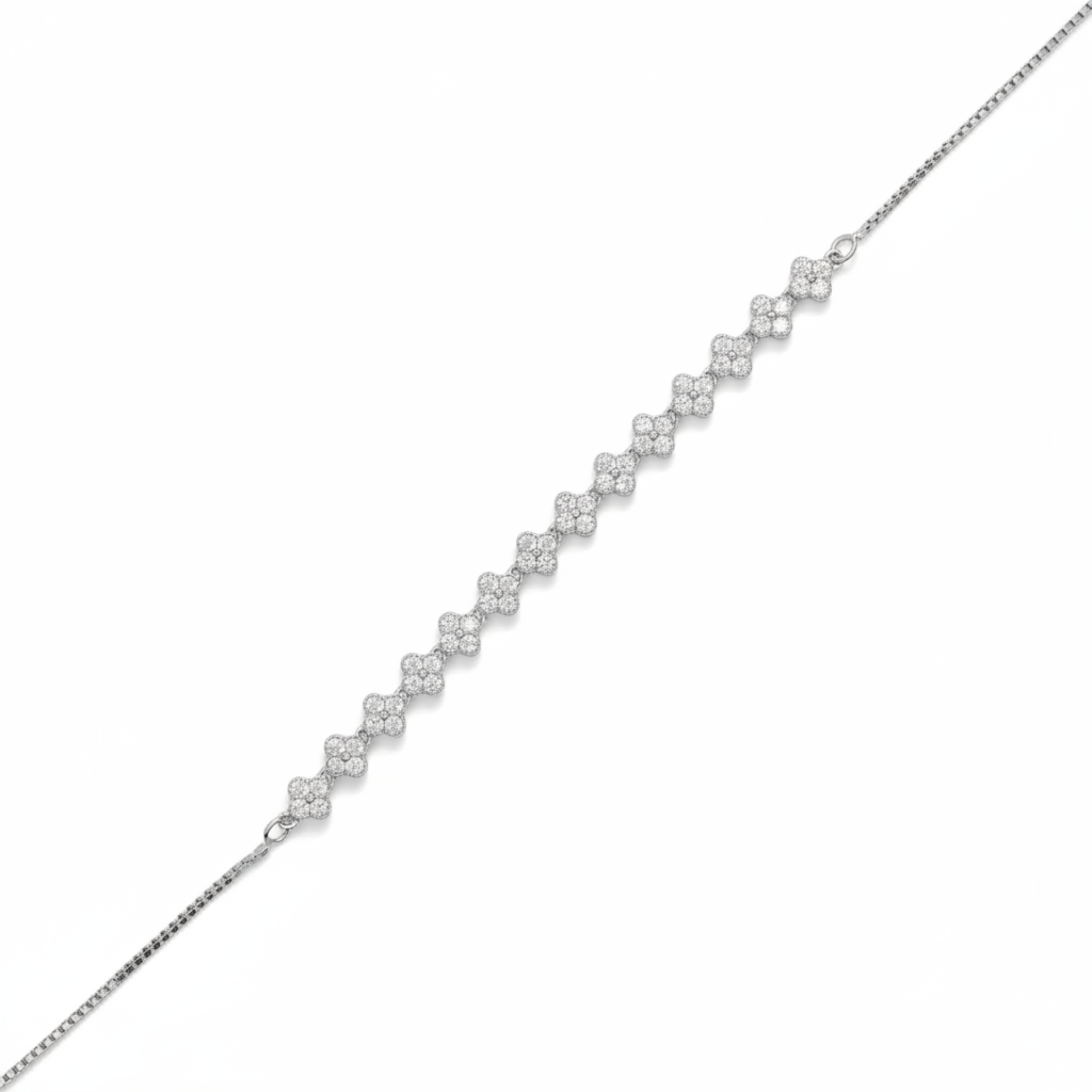 Silver Diamond Tennis Bracelet