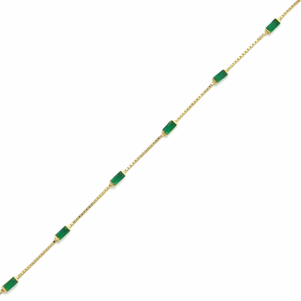 Emerald Line Gold Bracelet