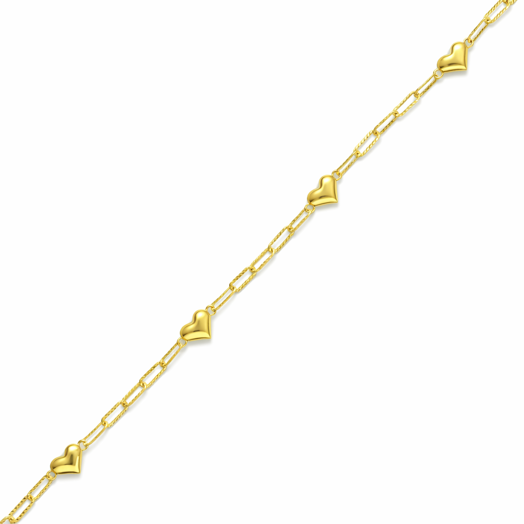 Golden Heartlink Bracelet