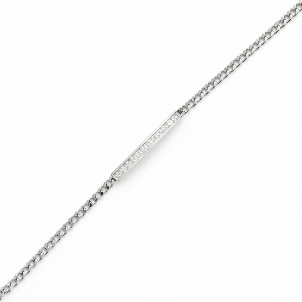 Silver Prism Bar Bracelet