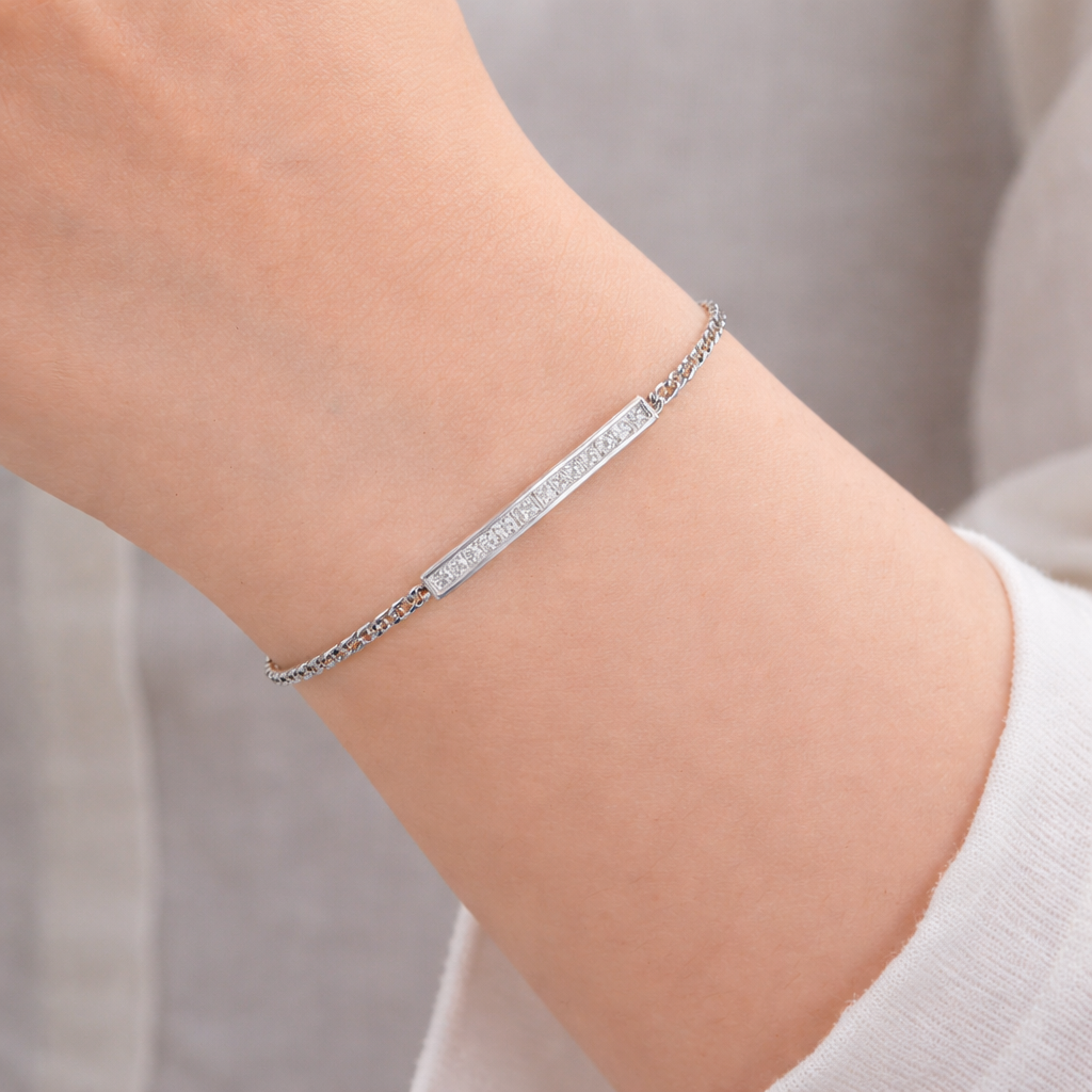 Silver Prism Bar Bracelet