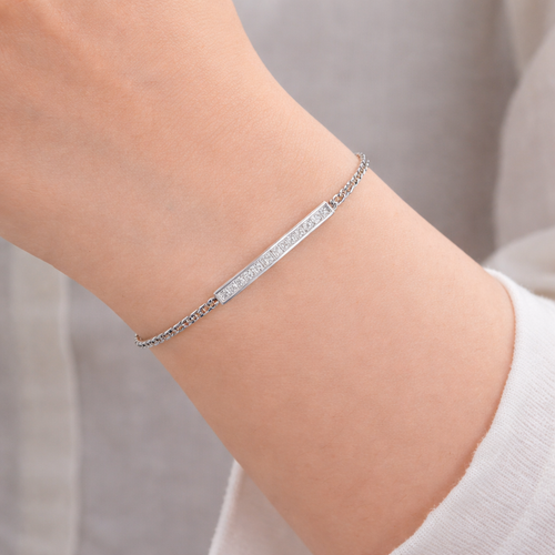 Silver Prism Bar Bracelet