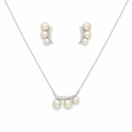 SIGOR 925 Silver Pearl Curve Pendant Set