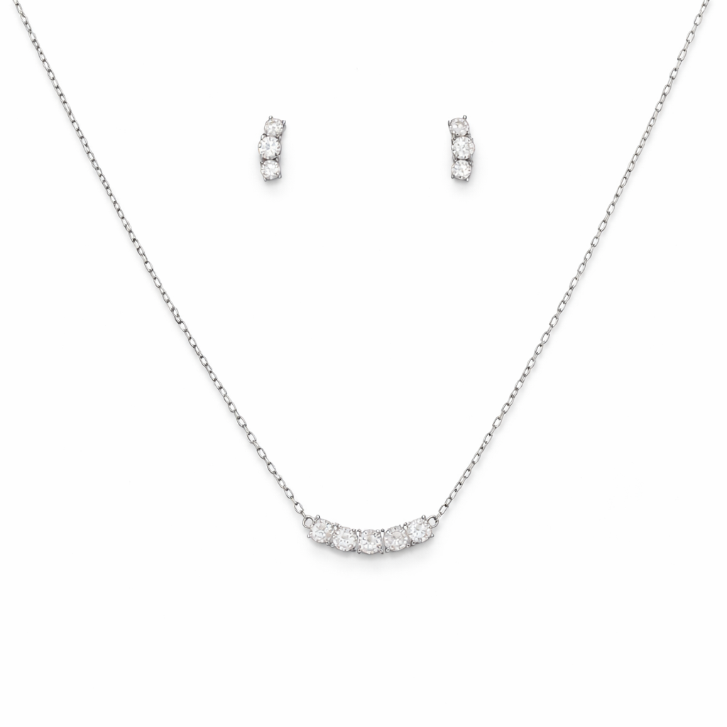 Classic Brilliance Curve Chain Pendant Set