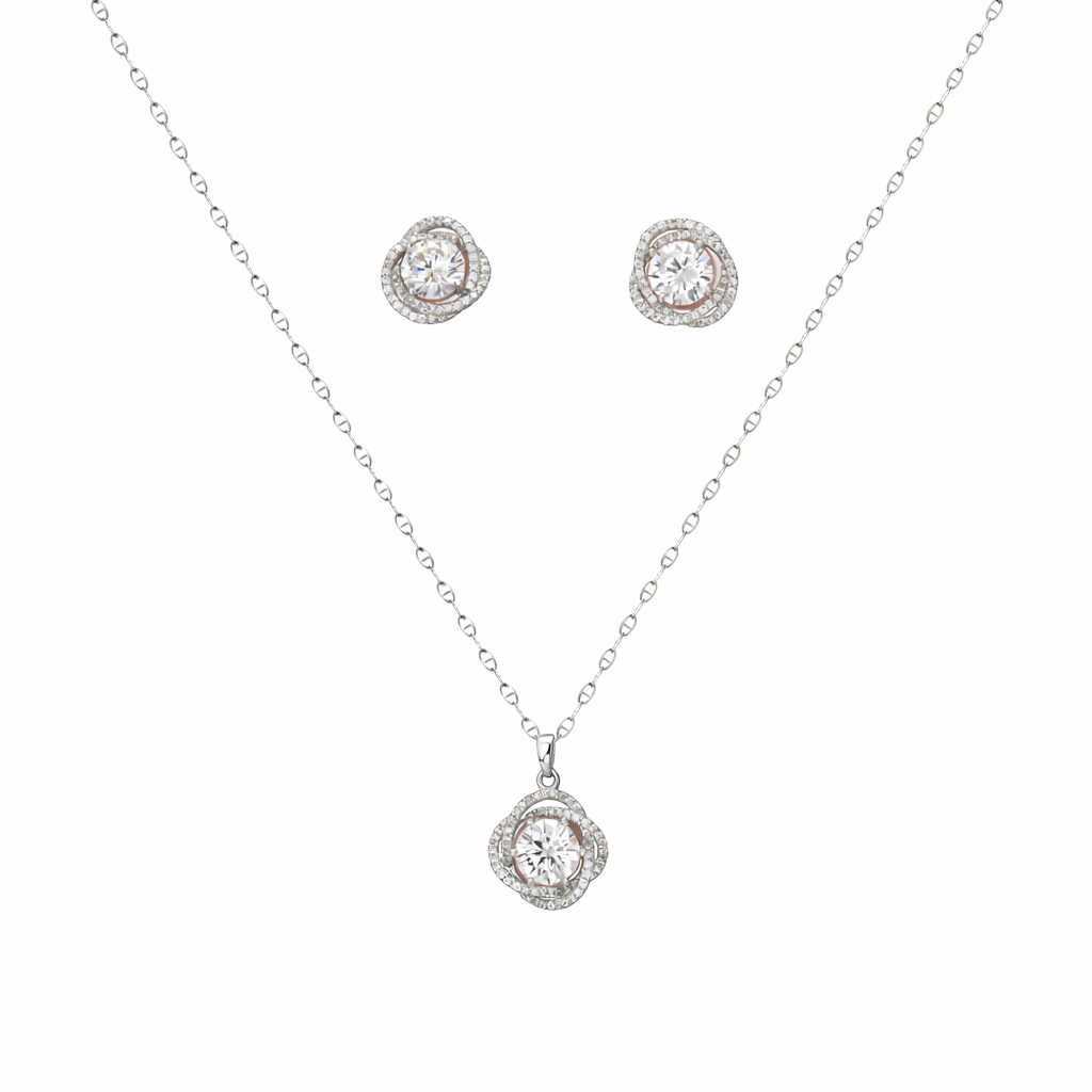 Radiant Bloom Chain Pendant Set