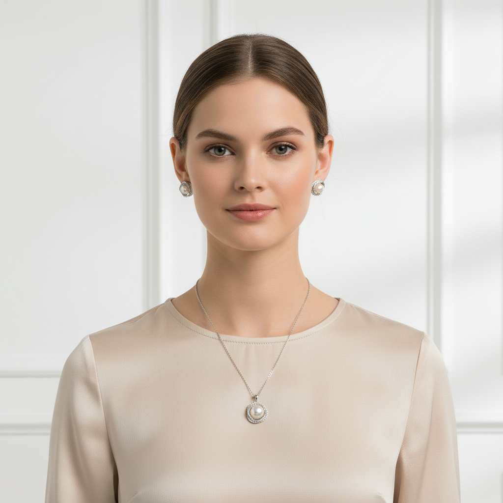 Pearl Aura Chain Pendant Set