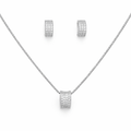 Silver Velora Pavé Curve Pendant Set