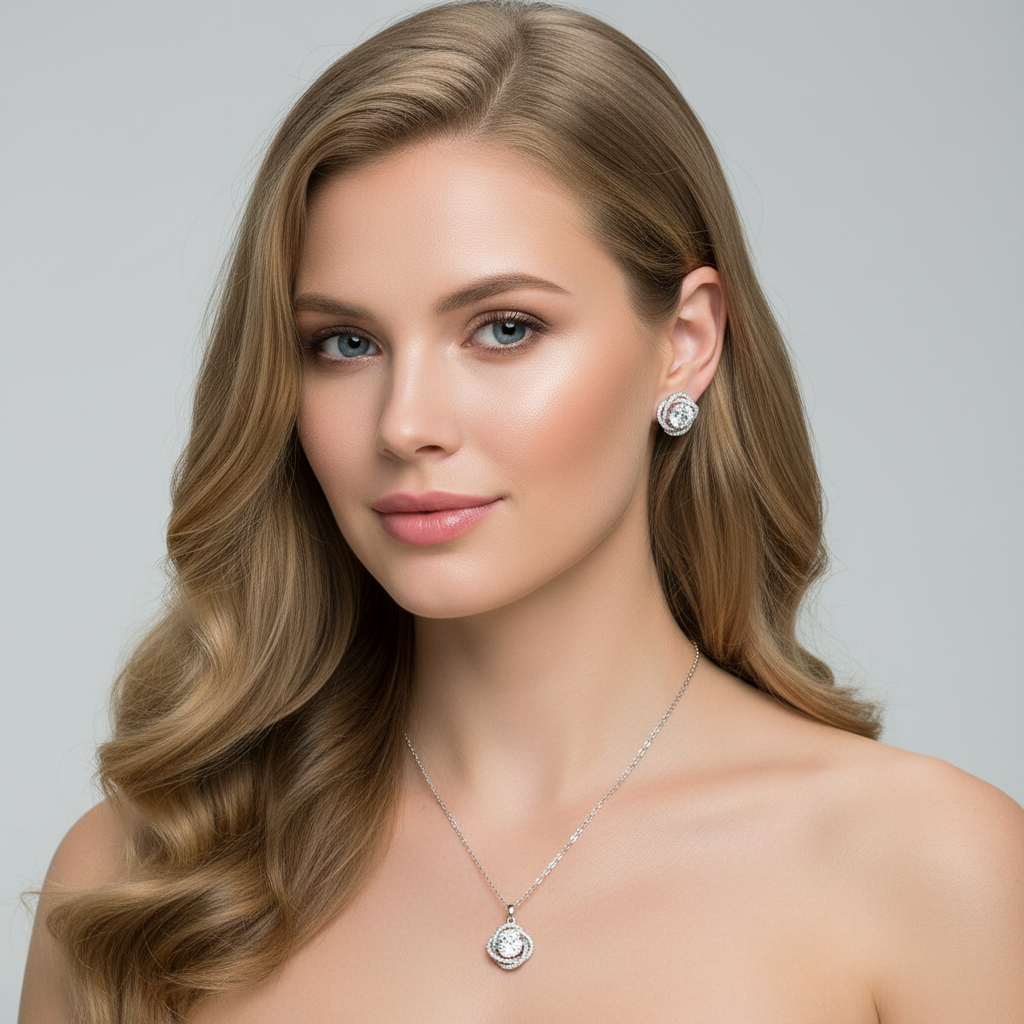 Radiant Bloom Chain Pendant Set