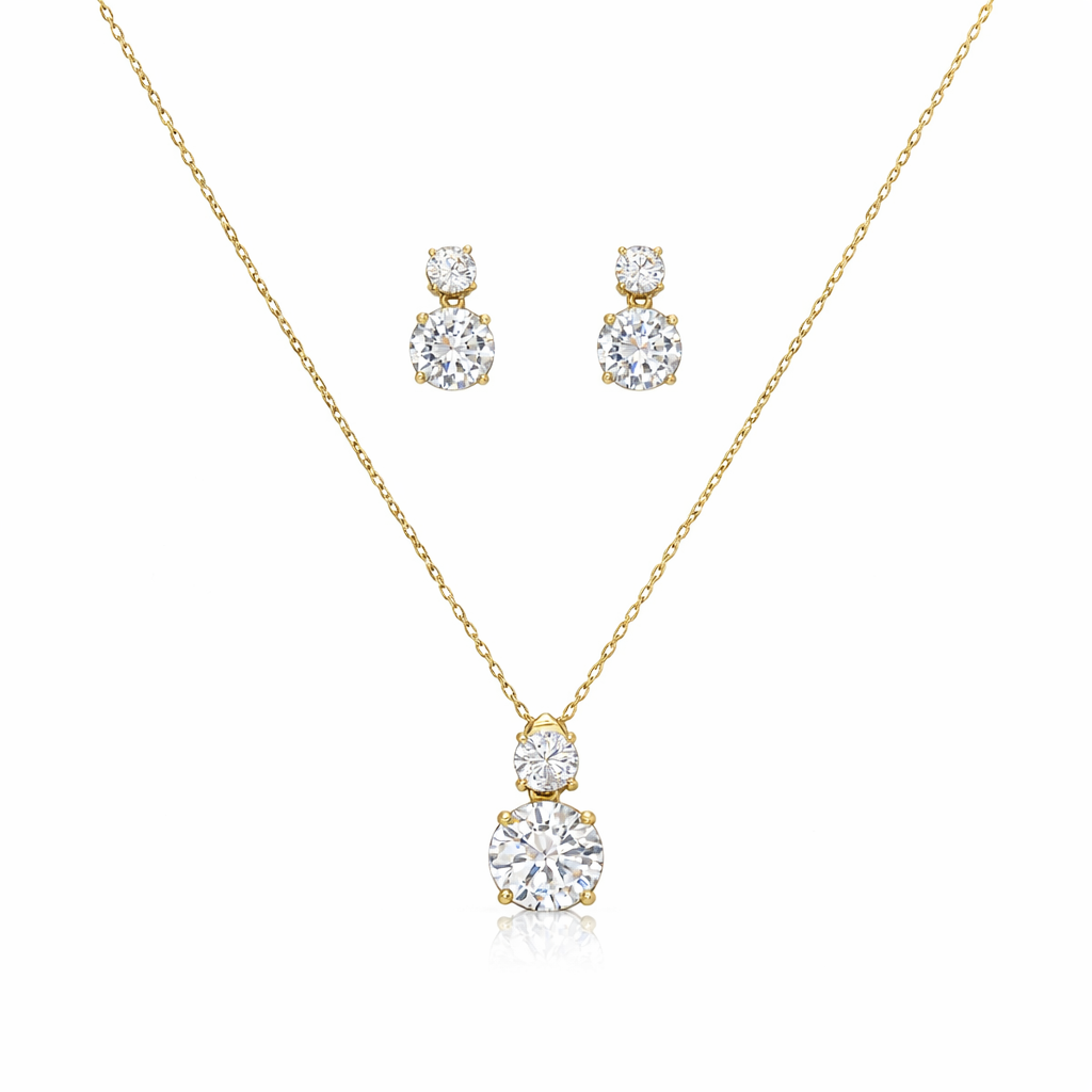Silver Lumina Duo Spark Pendant Set