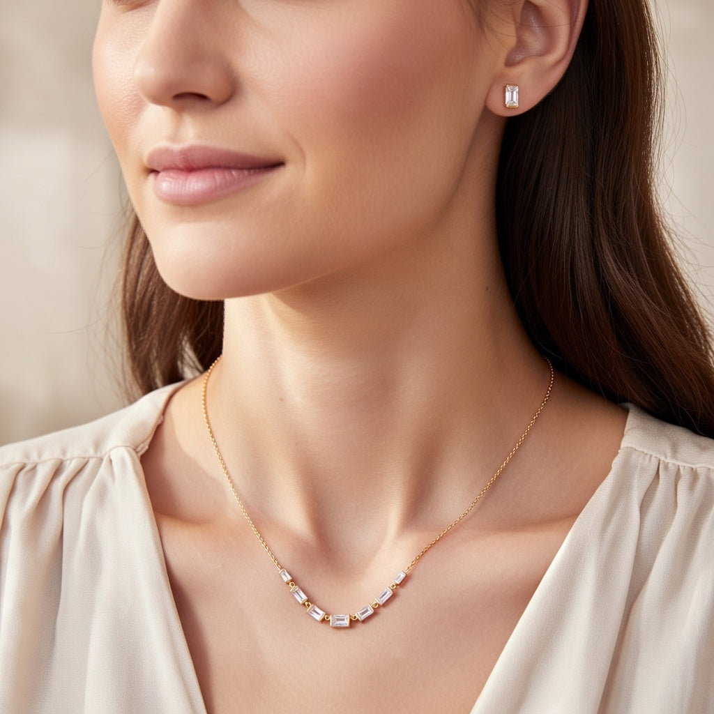 Silver Lumiere Linea Yellow Tone Chain Set
