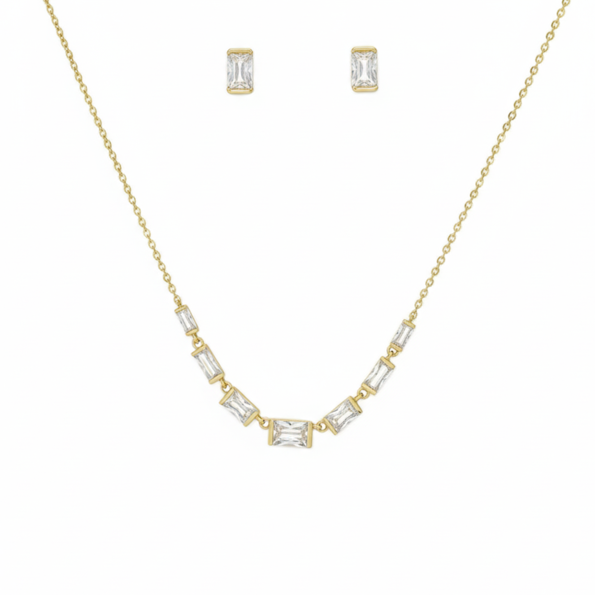 Silver Lumiere Linea Yellow Tone Chain Set