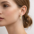 Golden Pavé Curve Hoops
