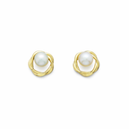 Golden Pearl Embrace Studs