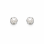 Classic Pearl Halo Stud Earrings