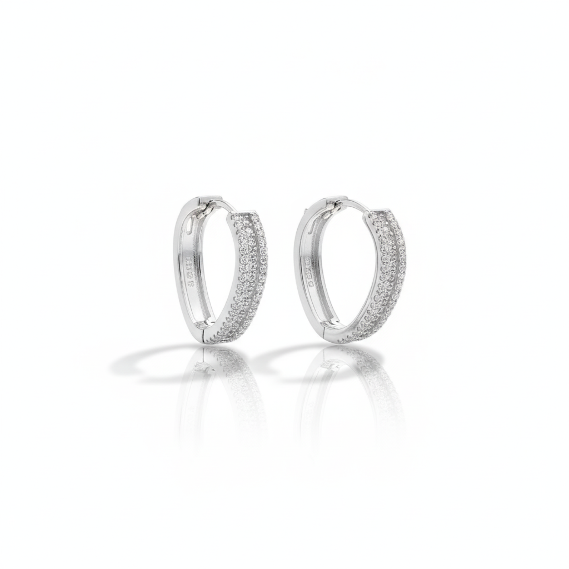 Silver Spiral Glow Square Earring