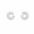 Radiant Petal Circle Stud Earrings