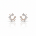 Silver Sun Star Rose Tone Earring