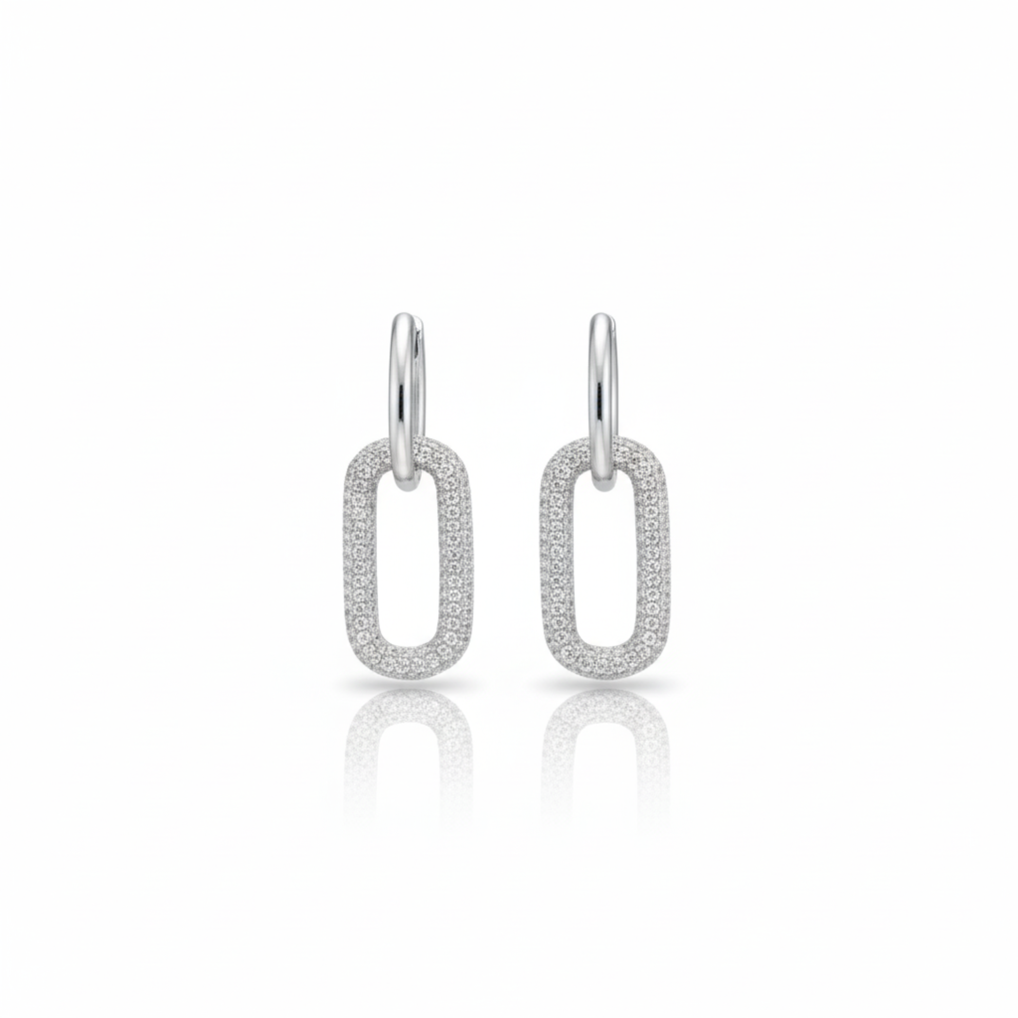 Silver Long Lake Diamond Earring